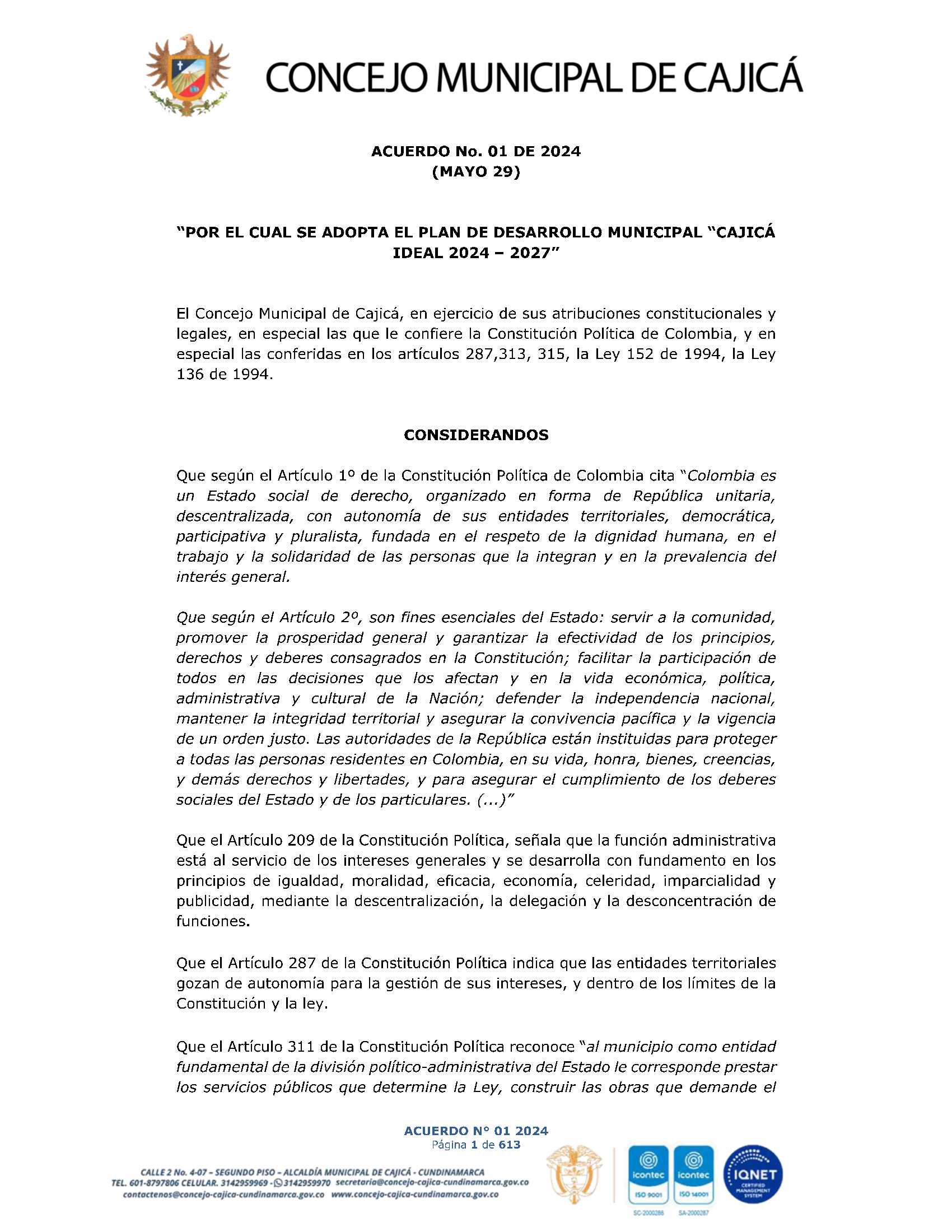 plan desarrollo Cajicá