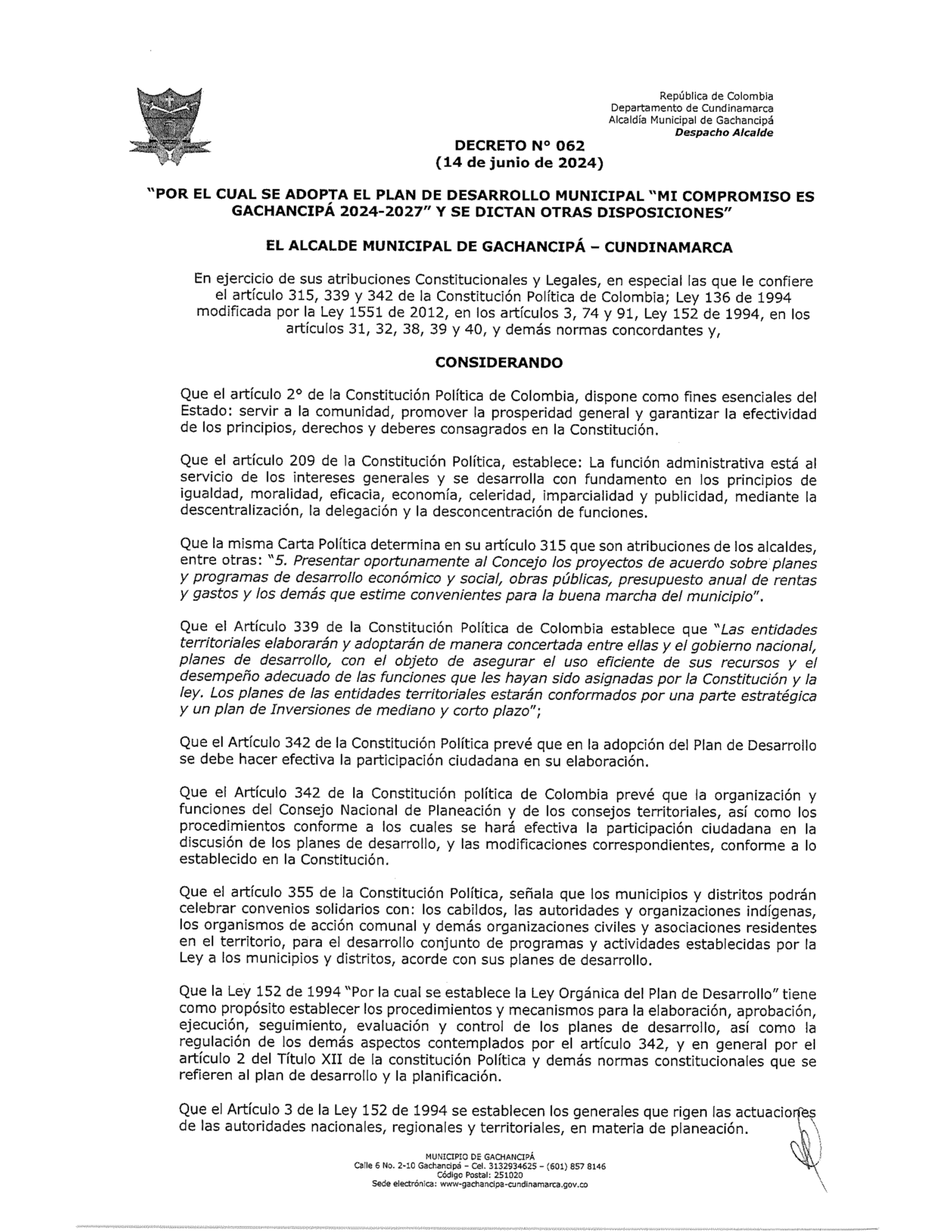plan desarrollo Gachancipa